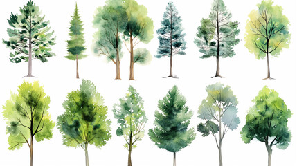 a close up of a bunch of trees with different colors