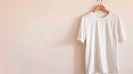 Unisex beige t-shirt with blank space, simple and timeless