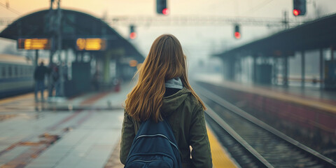 A teenage girl waits anxiously at a train station after running away from home.