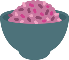 Purple rice color illustration icon, purple rice, rice, health, rice ball, nutrition, rice, eating,
