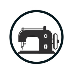 Manual sew machine vector icon.