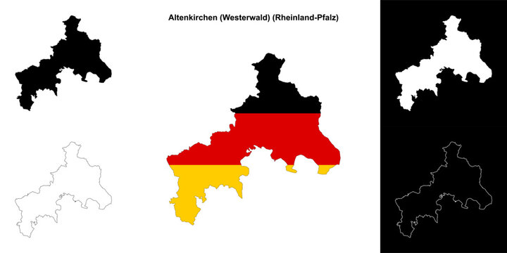 Altenkirchen (Westerwald) (Rheinland-Pfalz) blank outline map set