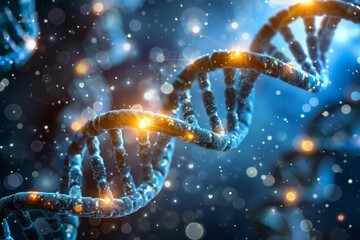 Twisting green DNA helix under starlight, reflecting the eternal dance of biological rhythms