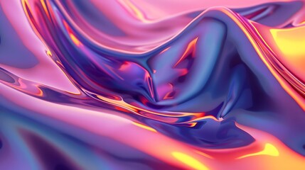 3D rendering of a colorful, abstract shape. The shape appears to be made of a smooth, reflective material and is lit by a bright light.