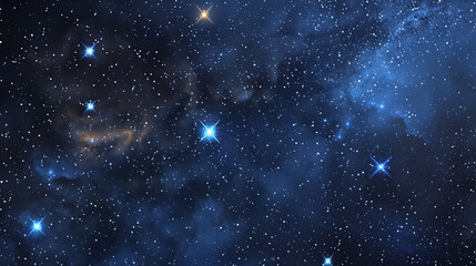 starry sky with a cluster of stars and a cluster of blue stars