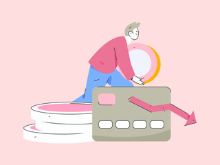 Internet financial management investment flat vector concept operation hand drawn illustration
