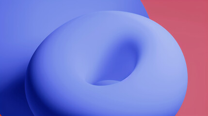 3d sprial shapes, blue abstract minimalist background