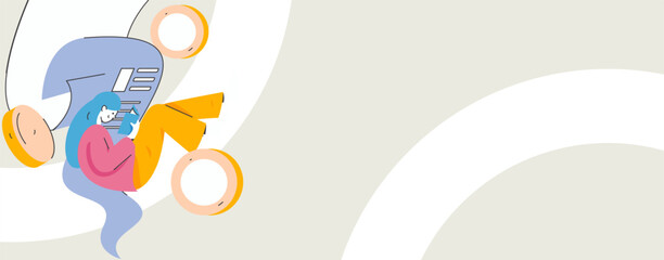 Internet financial management investment flat vector concept operation hand drawn illustration
