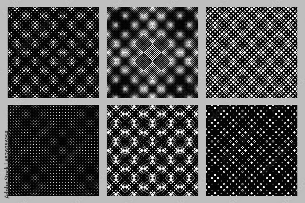 Poster square pattern background set - geometrical vector graphic from diagonal squares