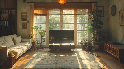 2305 25 SOUTHWESTERN, Living room, Soft Lighting, beautiful composition, Indoor Context, Asia,...