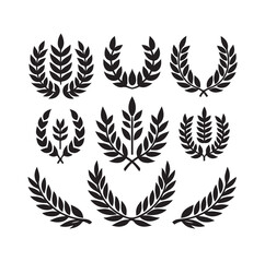 Fototapeta premium Minimal laurel sign illustration icon logo