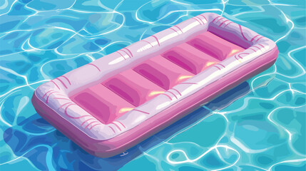 Realistic pool mat. Inflatable water mattress. Summer