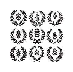 Obraz premium Minimal laurel sign illustration icon logo