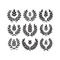 Minimal laurel sign illustration icon logo