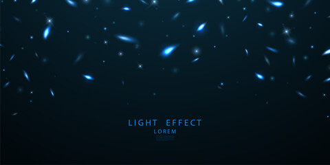 Obraz premium Blue sparkling light effect background. Vector illustration.