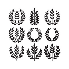 Fototapeta premium Minimal laurel sign illustration icon logo