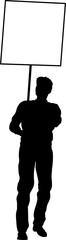 Protest Rally March Picket Sign Silhouette Person