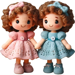 Crocheted girl dolls