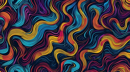 Whimsical Doodles: Seamless Abstract Art Patterns with Squiggly Lines