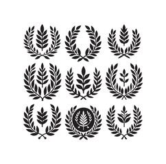 Fototapeta premium Minimal laurel sign illustration icon logo