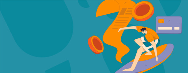 Internet financial management investment flat vector concept operation hand drawn illustration
