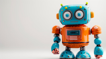 Fototapeta premium Cute Toy Robot with Bright Colors and Adorable Features