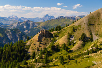 Naklejka premium Col d'Izoard, Casse Deserte, Hautes-Alpes, France