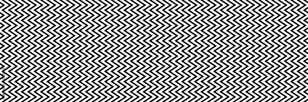 Poster horizontal halftone of black zigzag design for pattern and background.
