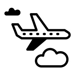 plane icon on white background