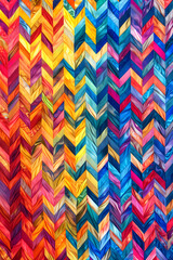 Intricate Vividly Colored Zigzag Pattern Abstract Artwork