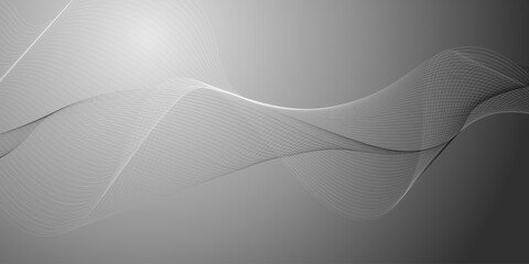 monochrome banner of flowing lines design 