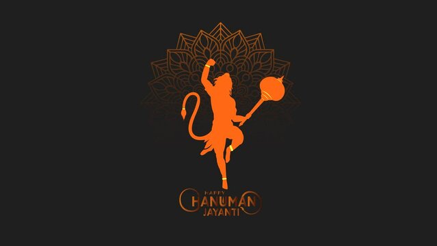 Wishing You Divine Blessings on Hanuman Jayanti on alpha matte background