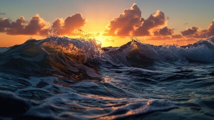 Fototapeta premium Ocean waves at sunrise