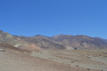 Mountains in summer with blue sky at Death Valley, US