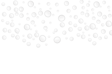 Realistic water drops on transparent white background