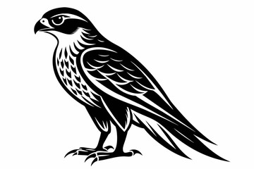 silhouette black kestrel bird vector artwork illustration 