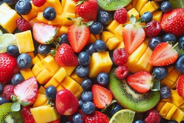 Background of healthy fresh fruits. generative ai.