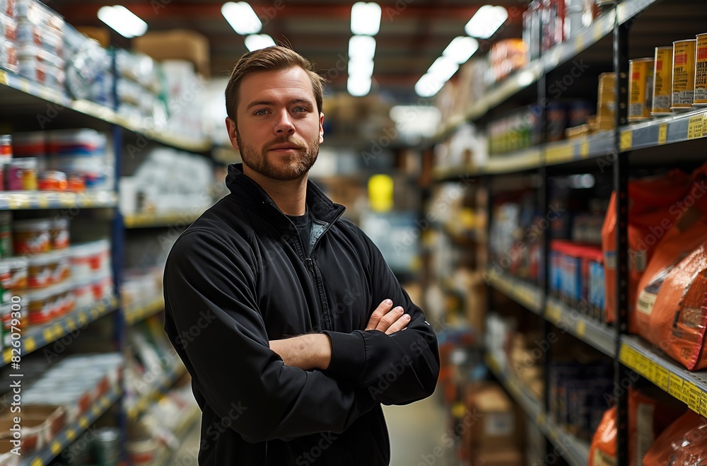 Wall mural confident store manager