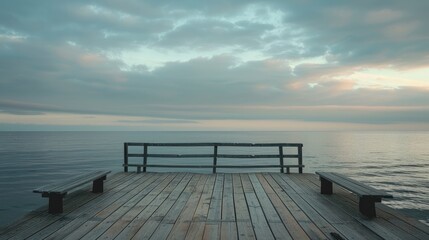 Fototapeta premium View of the horizon from the pier