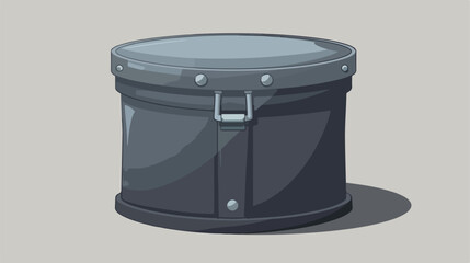 Gray metal container. Industrial cartoon cylinder icon