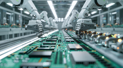 An advanced circuit board production line in action