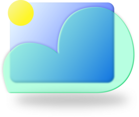image placeholder icon in glass morphing design