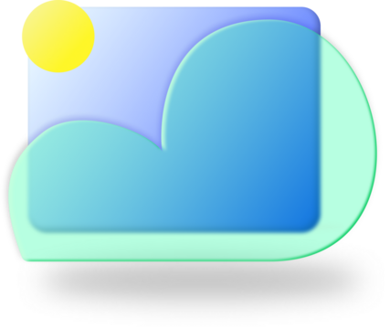 image placeholder icon in glass morphing design