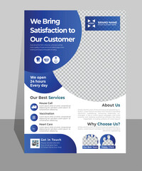 Obraz premium Medical flyer design template. Unique and modern formal vector medical flyer design template.