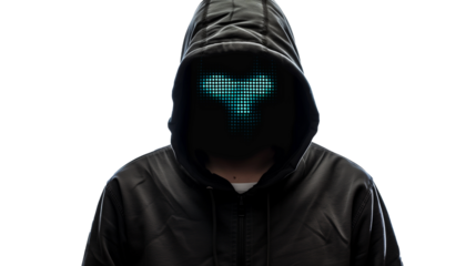 Hacker isolated on transparent background.
