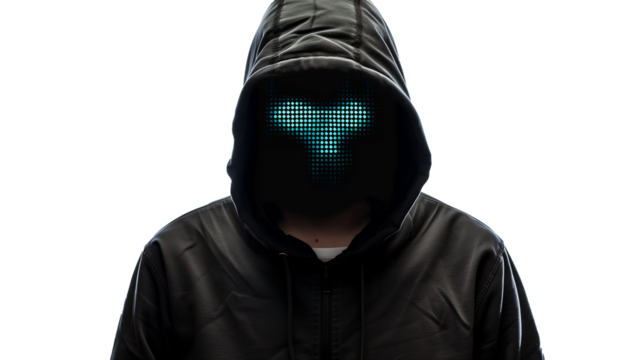 Hacker isolated on transparent background.