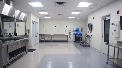 Pet hospital interior featuring noisedampening floor materials and quiet air conditioning units