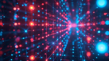 Digital Grid Online Network: A photo illustrating a digital grid in an online network