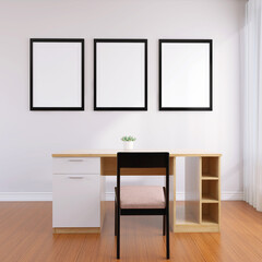  Living Room Design Mockup of a Wall Poster Frame with beautiful Decor