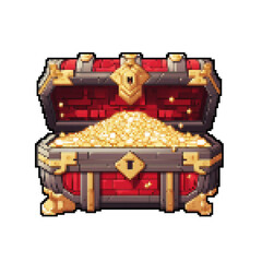Elegant Closed Treasure Chest - Pixel Art 8-Bit Design